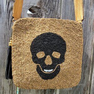 Moyna Beaded Skull Handbag